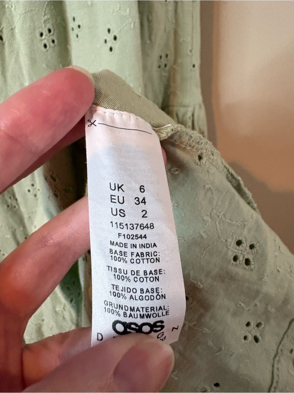ASOS Design Sage Eyelet Shirred Maxi Dress EUC - Picture 7 of 9